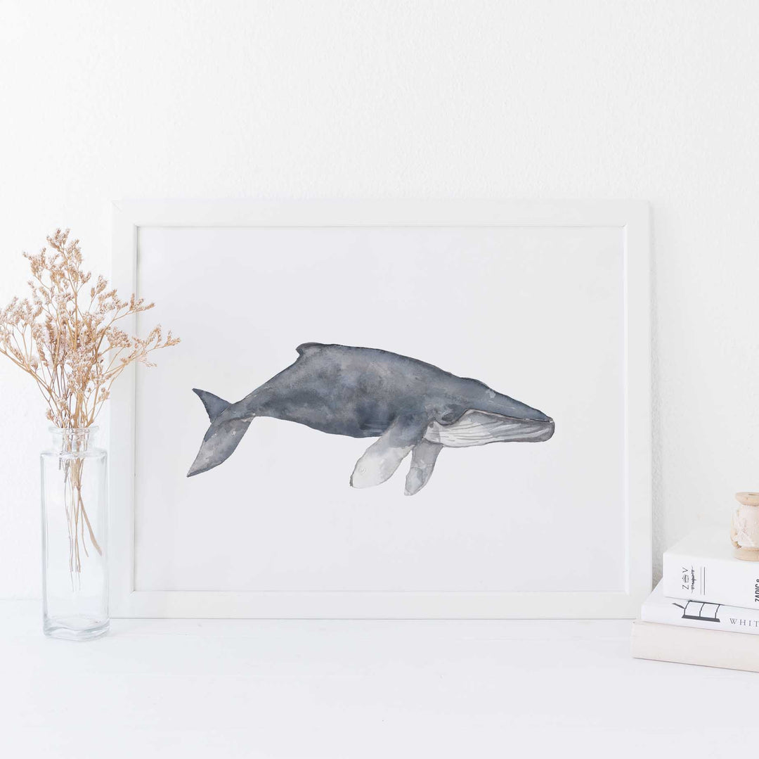 Watercolor Humpback Whale Painting - Jetty Home