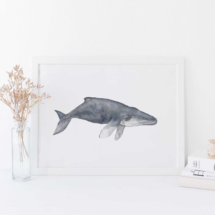 Watercolor Humpback Whale Painting - Jetty Home