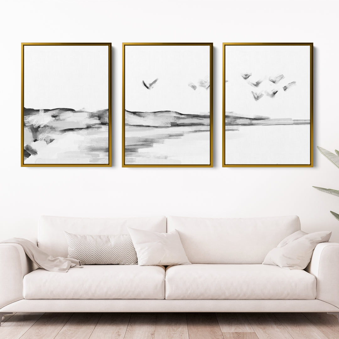 Black & White Shoreline Journey - Set of 3 - Jetty Home