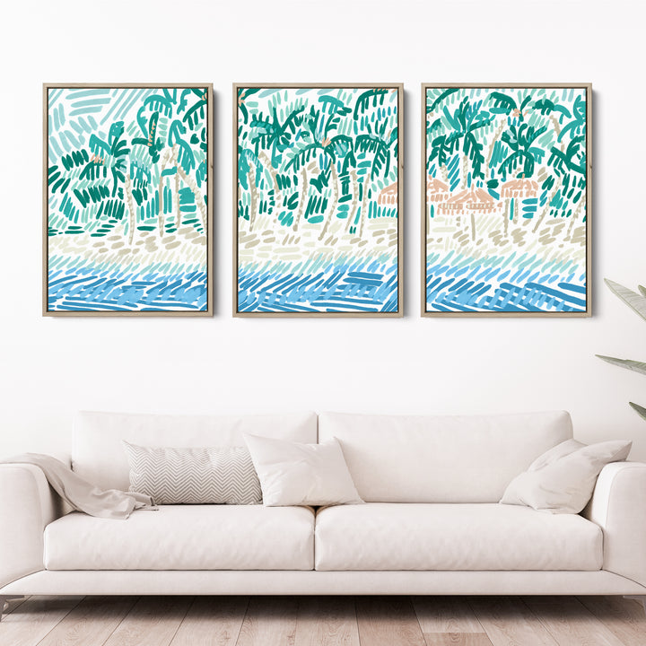 Tropical Shores Triptych - Set of 3
