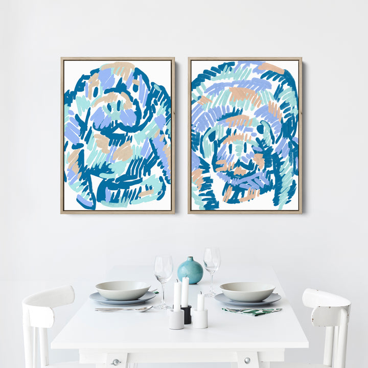 Mellow Manatees Diptych - Set of 2