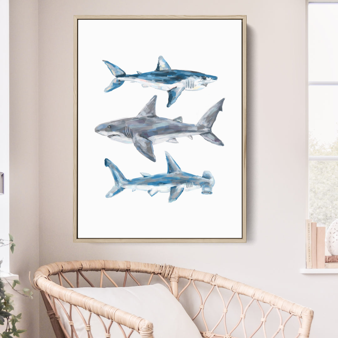 Great White, Mako + Hammerhead Shark - Jetty Home