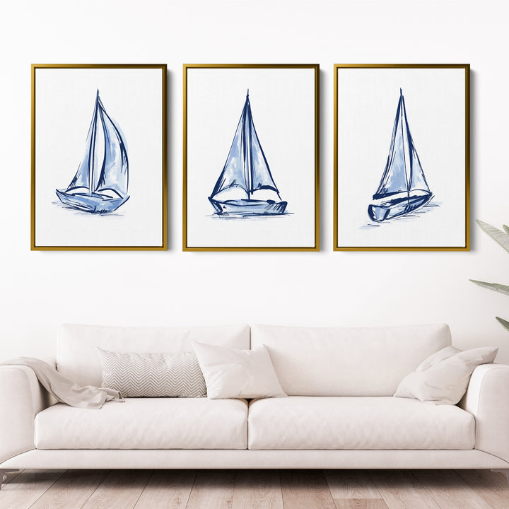 Whitecaps and Wind Triptych - Set of 3 - Jetty Home