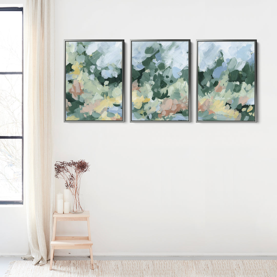 Blossoms Abstracted Triptych - Set of 3 - Jetty Home