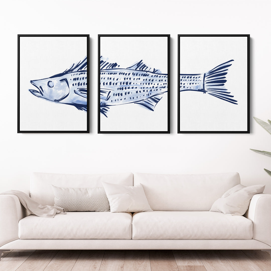 Striped Bass Triptych - Set of 3 - Jetty Home