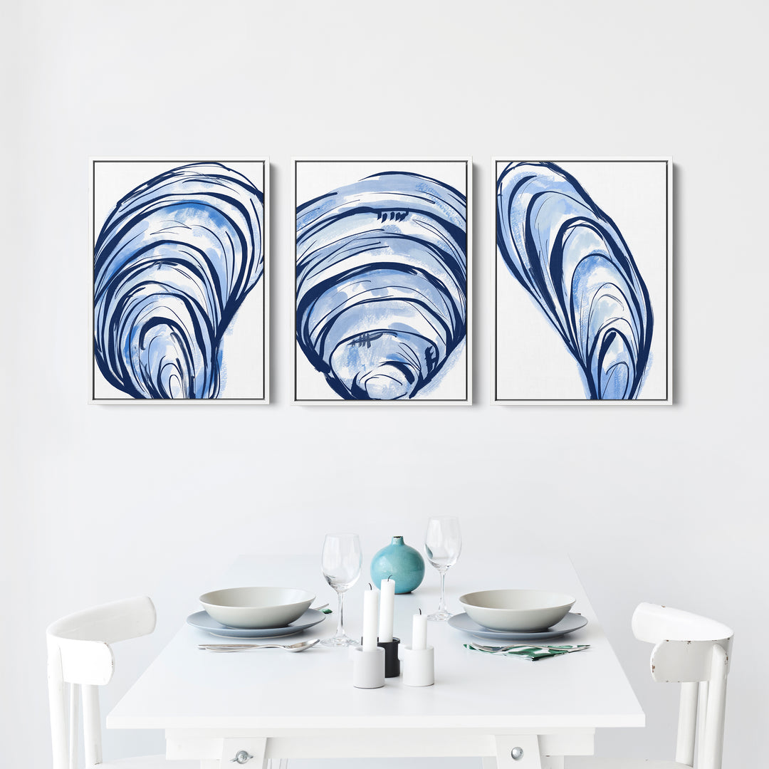 Blue Seashells Triptych - Set of 3 - Jetty Home