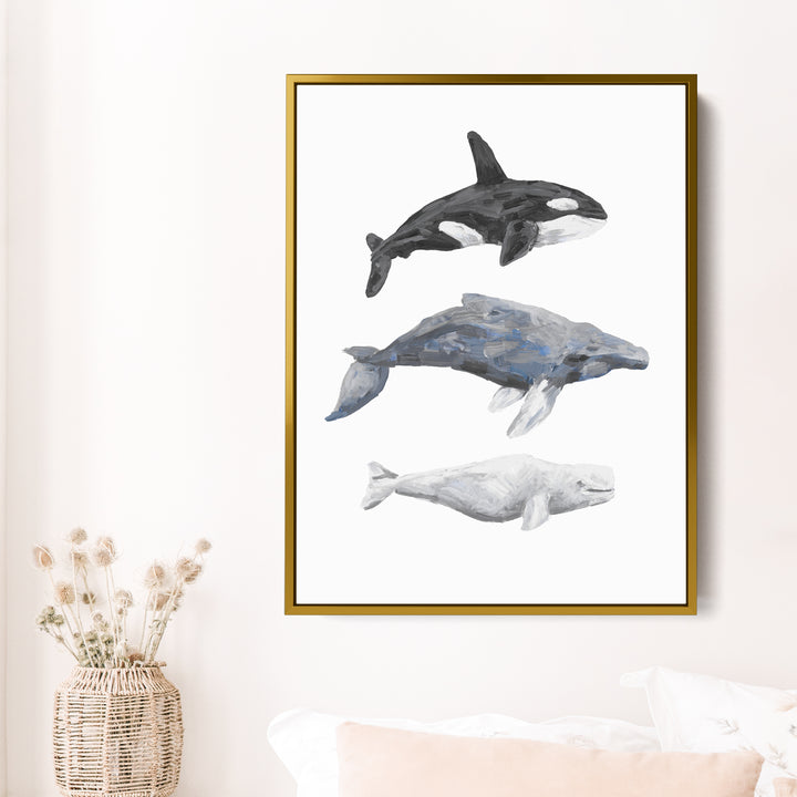 Whale Trio Watercolor - Jetty Home