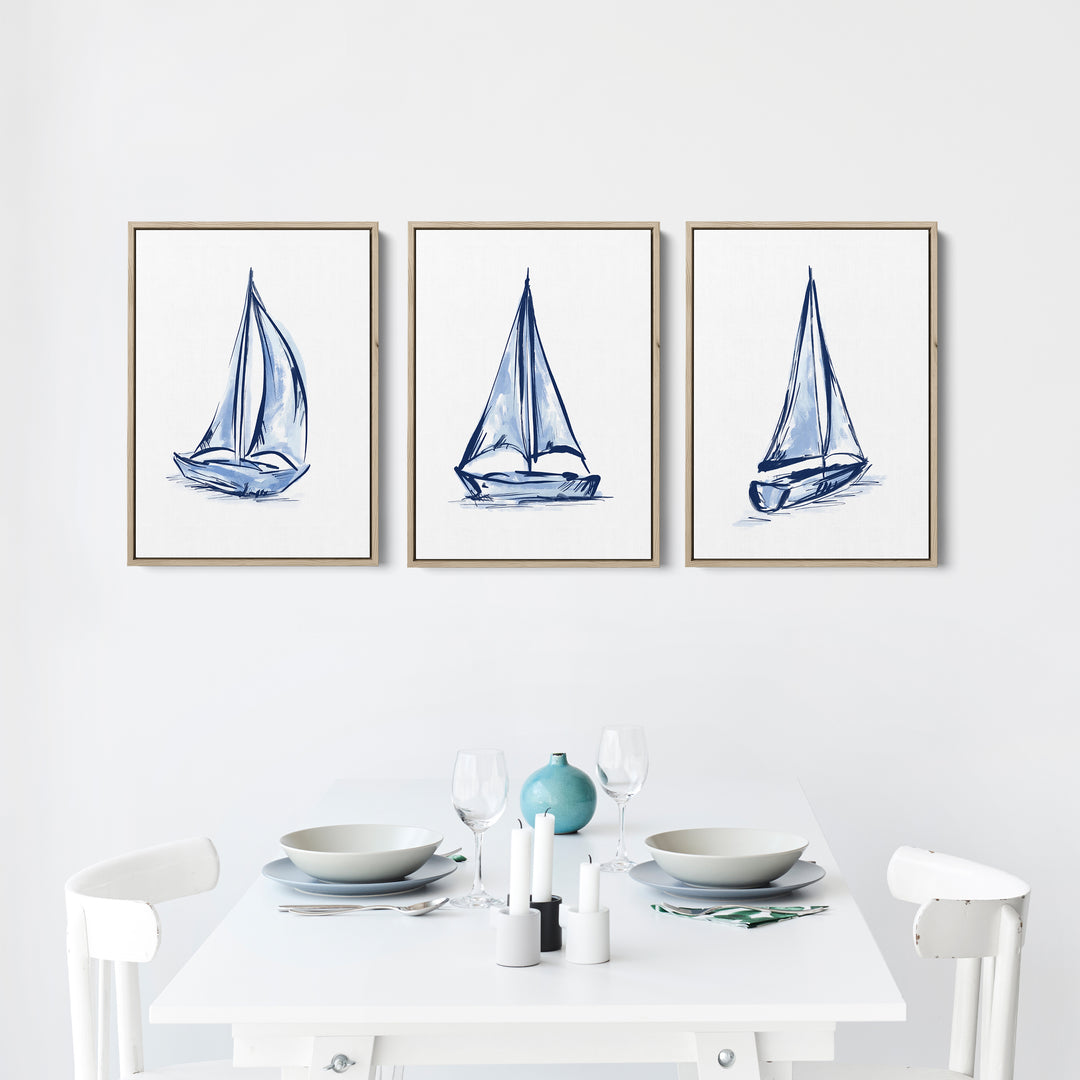 Whitecaps and Wind Triptych - Set of 3 - Jetty Home