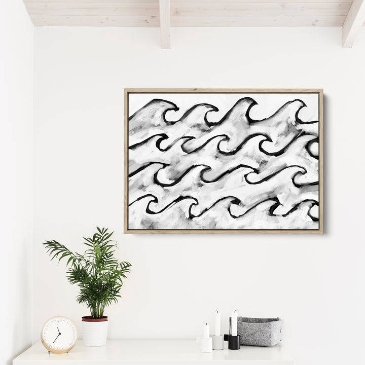 Black & White Roaring Seas - Jetty Home