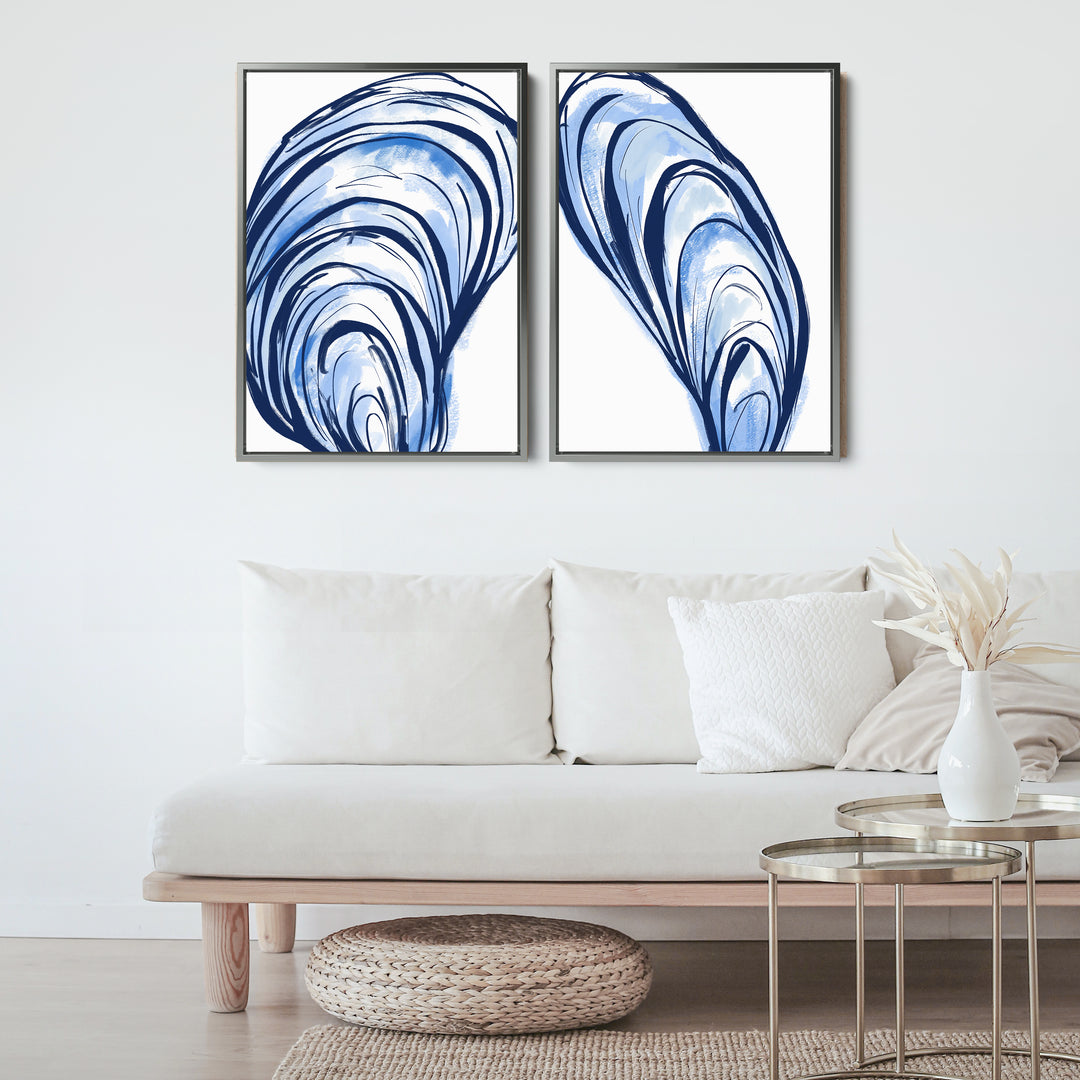 Blue Seashells Diptych - Set of 2 - Jetty Home