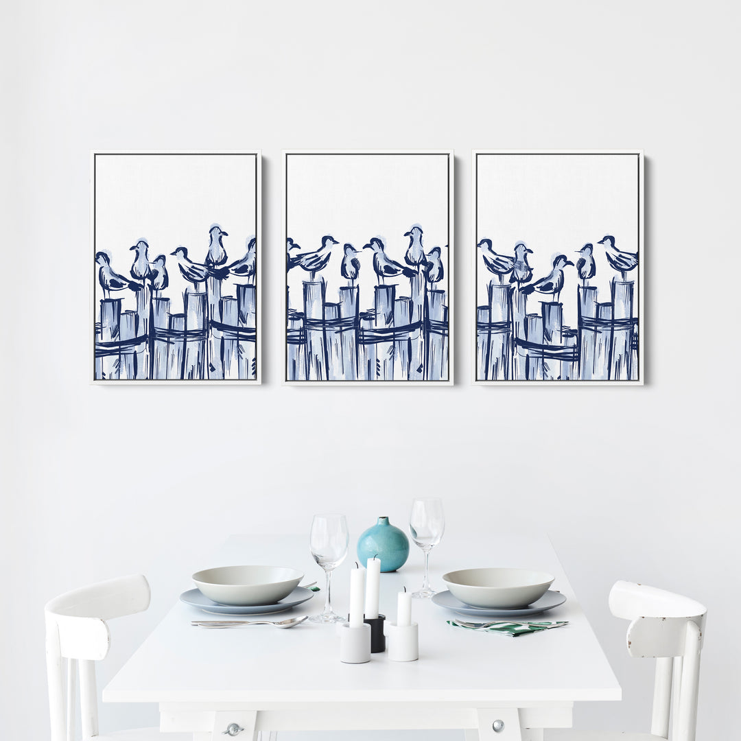 Harbor Gulls Triptych - Set of 3 - Jetty Home