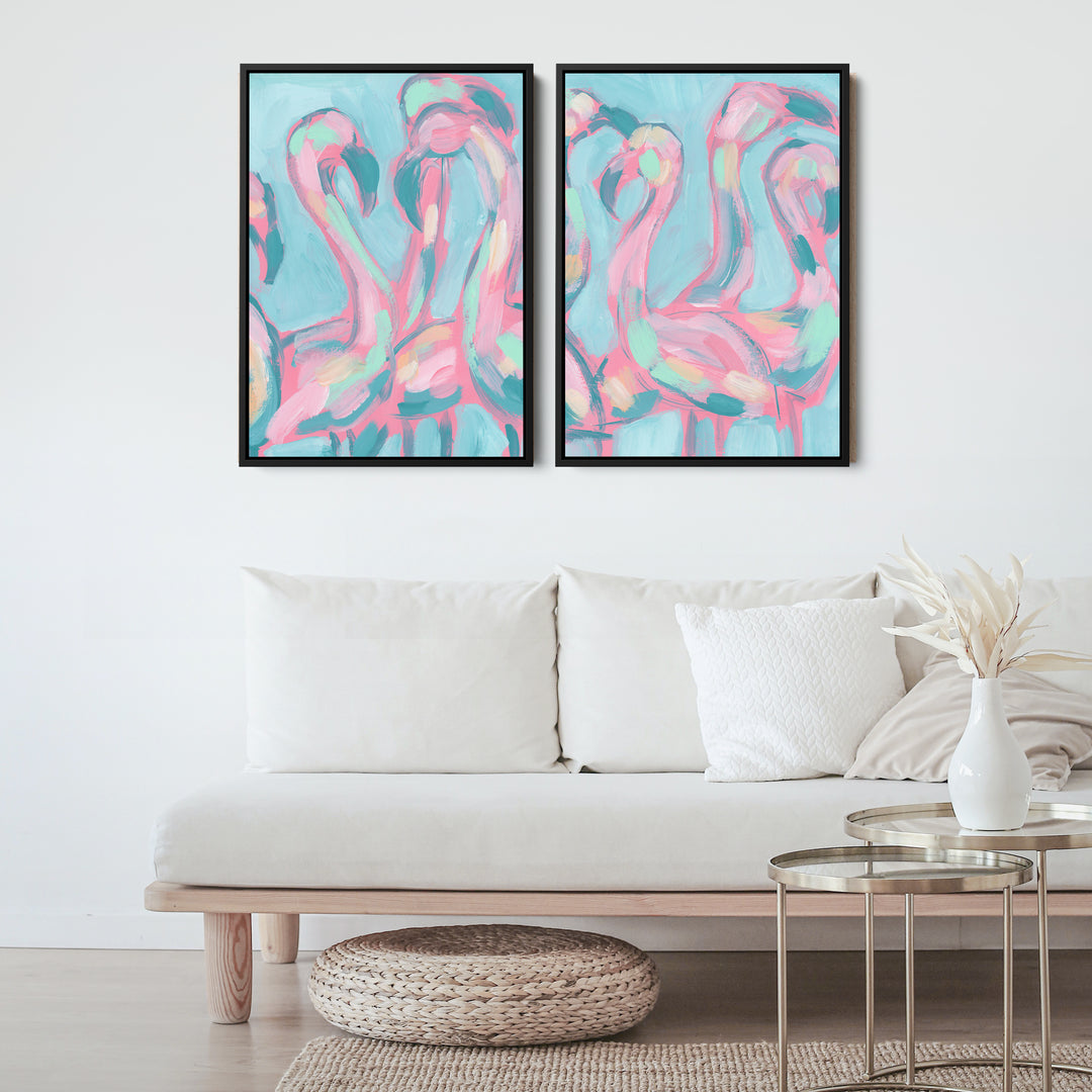The Pink Flamingoes Diptych - Set of 2 - Jetty Home