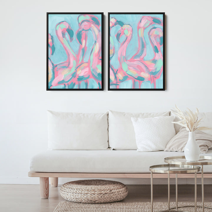 The Pink Flamingoes Diptych - Set of 2 - Jetty Home
