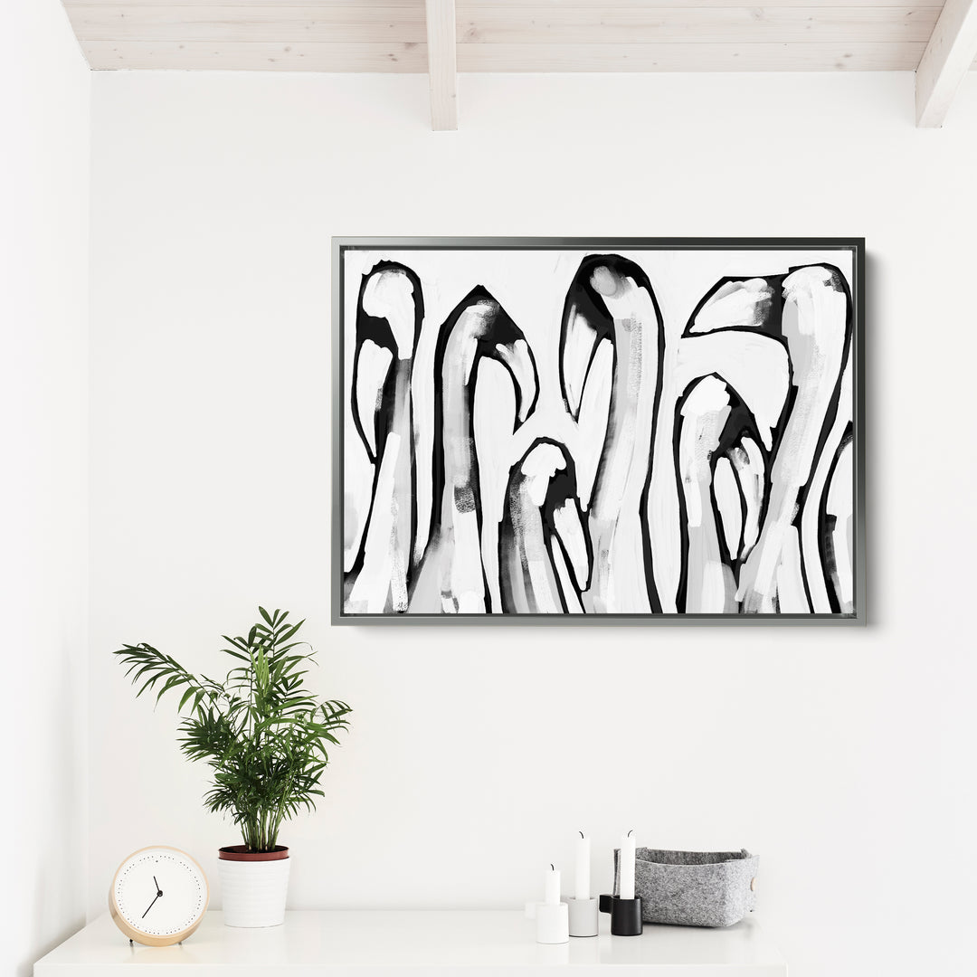 Black & White Flamingo Gathering - Jetty Home