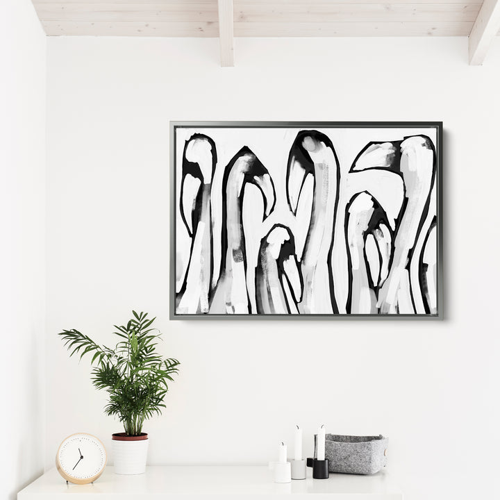 Black & White Flamingo Gathering - Jetty Home