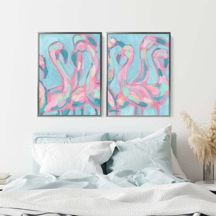 The Pink Flamingoes Diptych - Set of 2 - Jetty Home