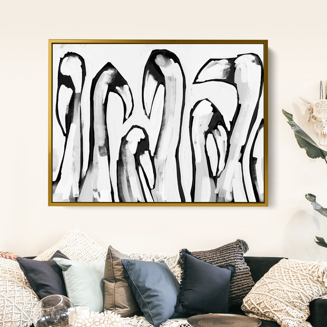 Black & White Flamingo Gathering - Jetty Home