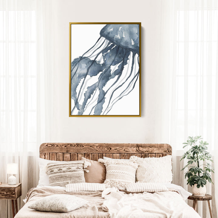 Blue Watercolor Jellyfish No. 1 - Jetty Home