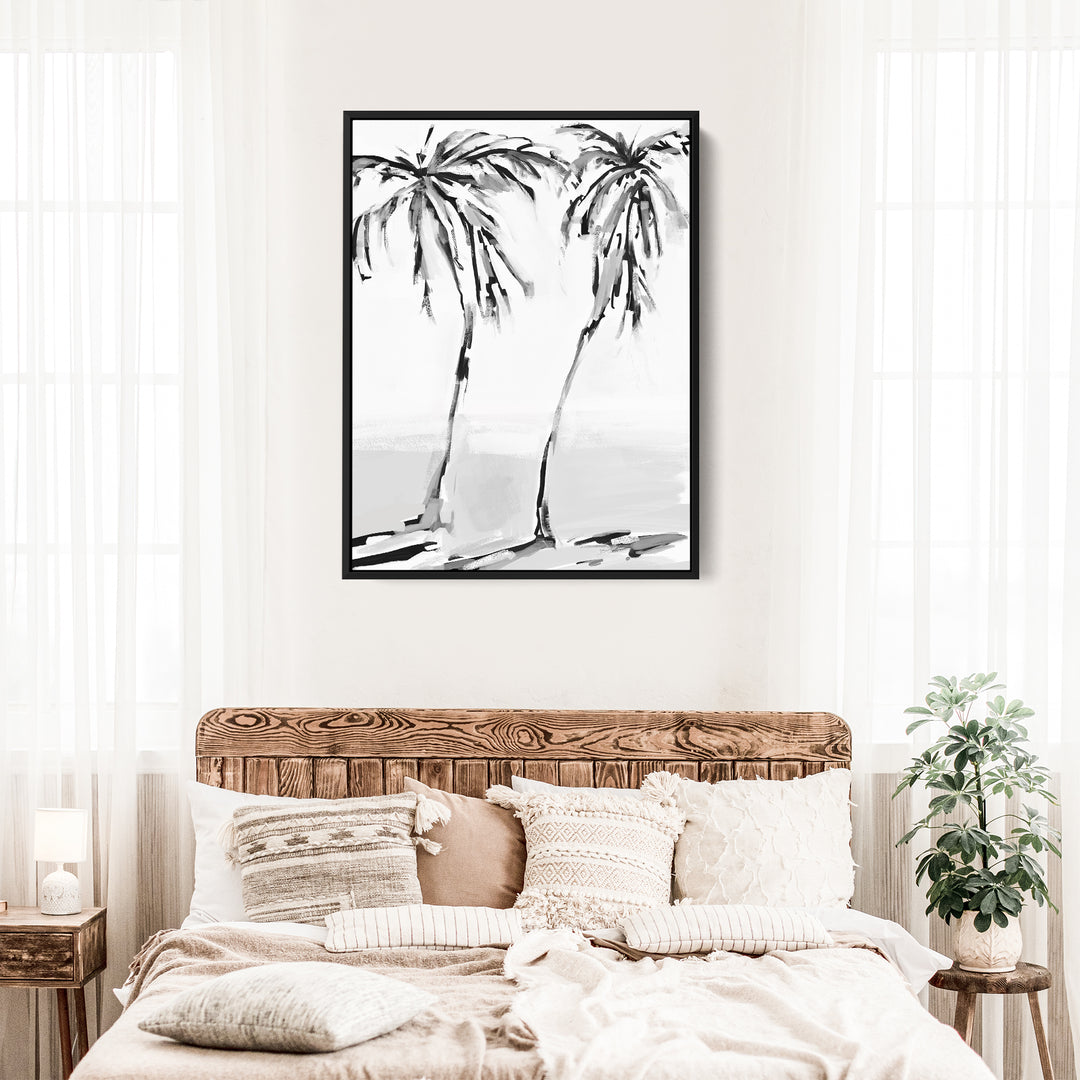 Black & White Leaning Palms - Jetty Home