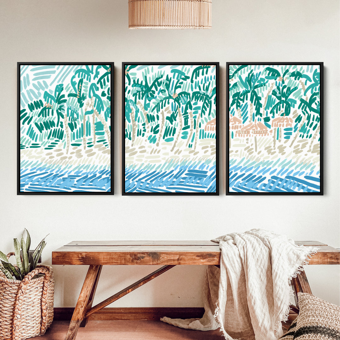 Tropical Shores Triptych - Set of 3