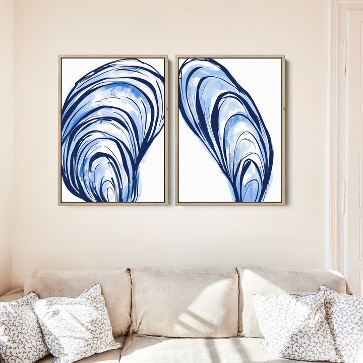 Blue Seashells Diptych - Set of 2 - Jetty Home