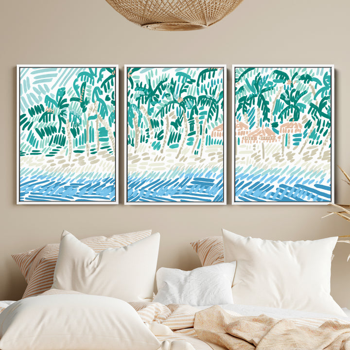 Tropical Shores Triptych - Set of 3