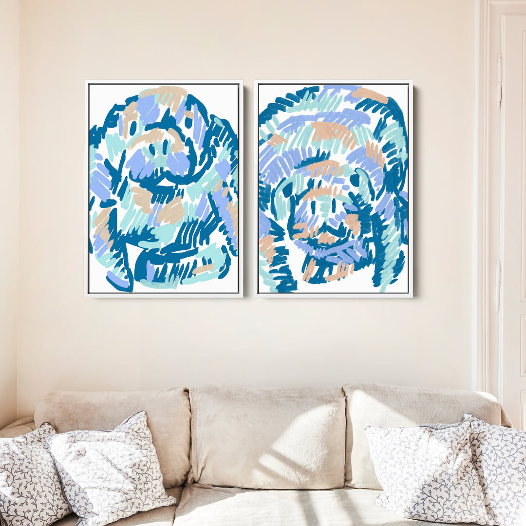 Mellow Manatees Diptych - Set of 2