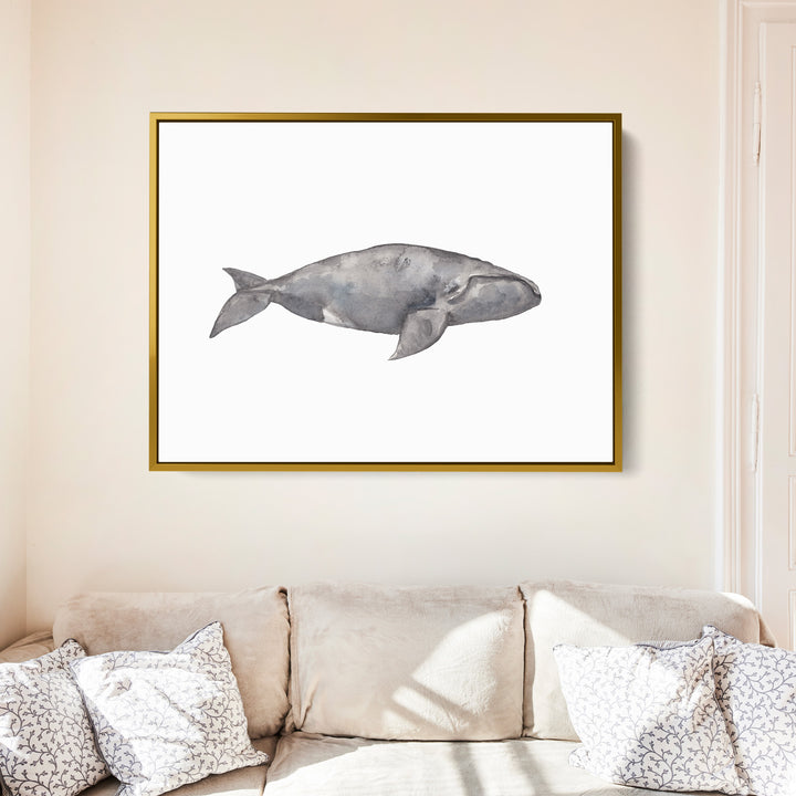 Watercolor Right Whale Painting - Jetty Home
