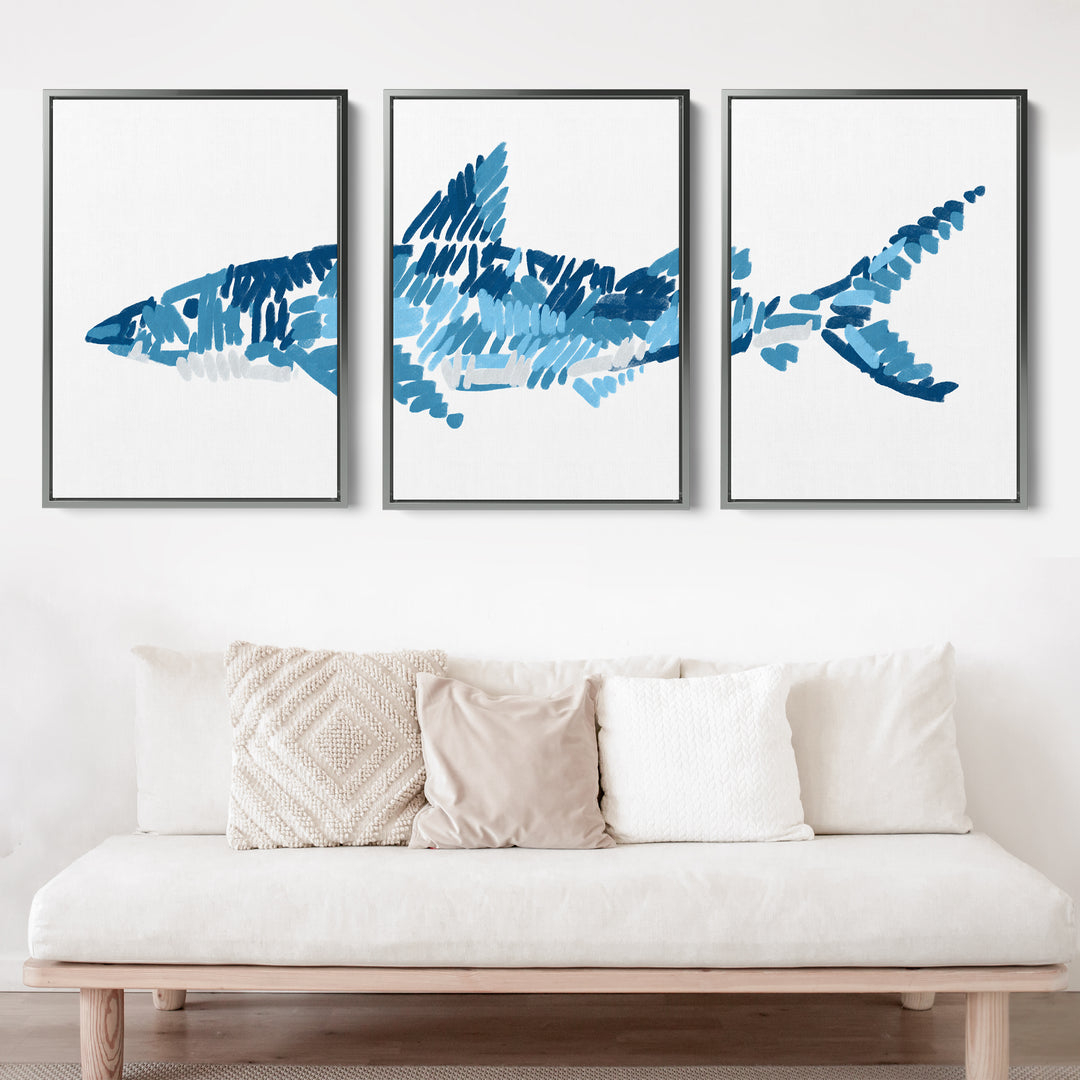 The Shark Triptych - Set of 3 - Jetty Home