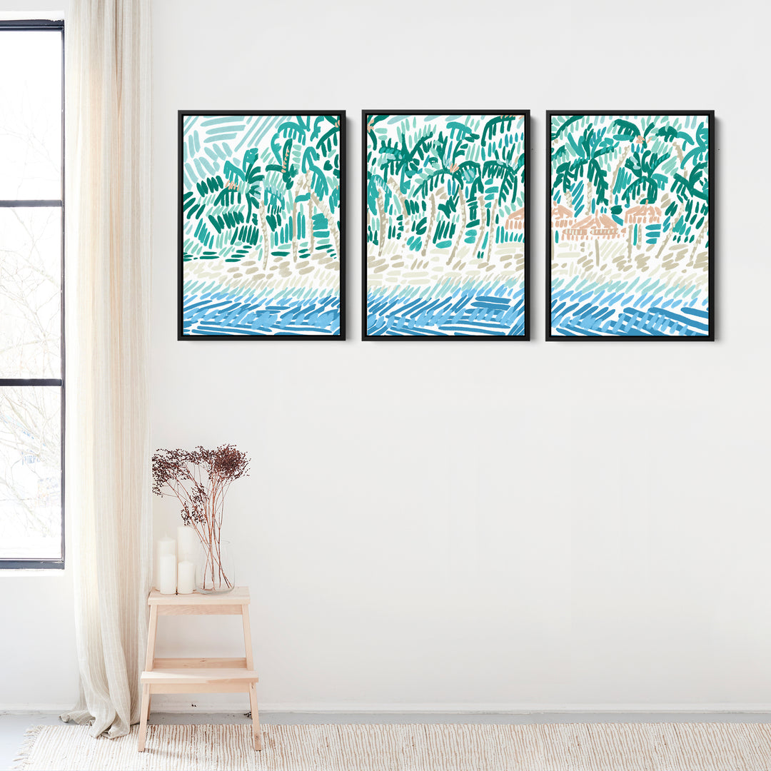 Tropical Shores Triptych - Set of 3