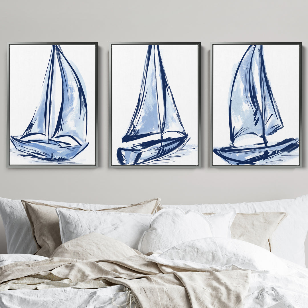 Sail Ahead Triptych - Set of 3 - Jetty Home