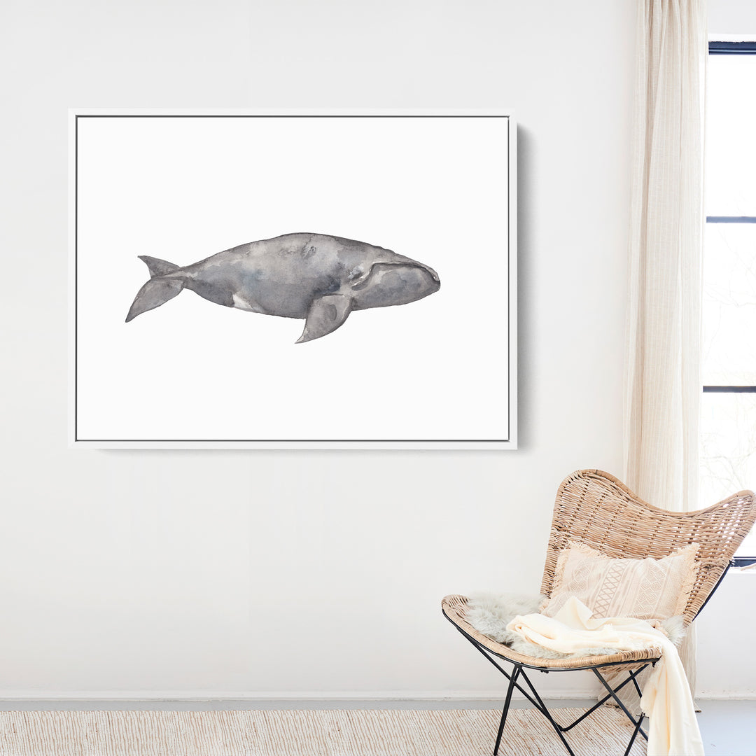 Watercolor Right Whale Painting - Jetty Home
