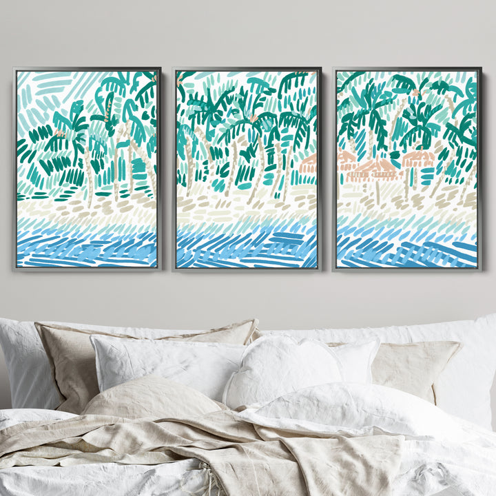 Tropical Shores Triptych - Set of 3