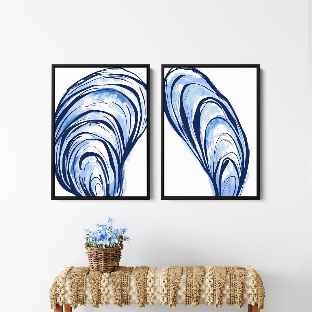 Blue Seashells Diptych - Set of 2 - Jetty Home