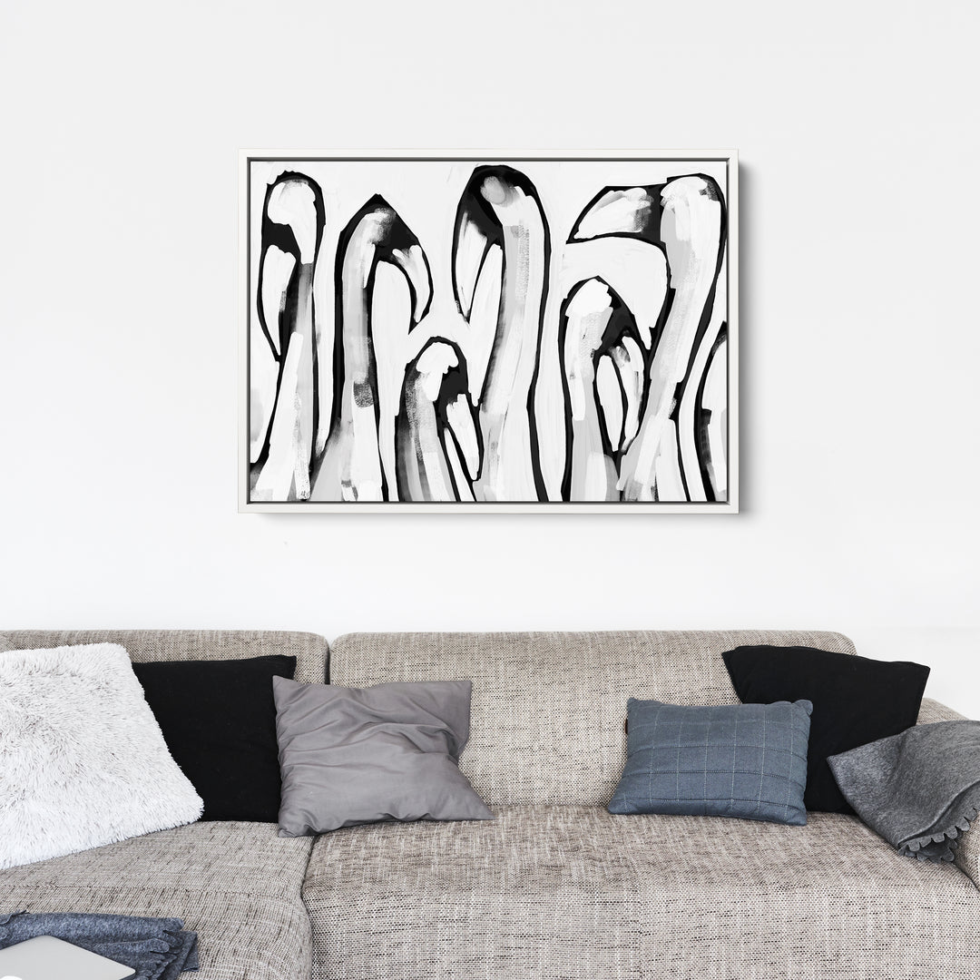 Black & White Flamingo Gathering - Jetty Home