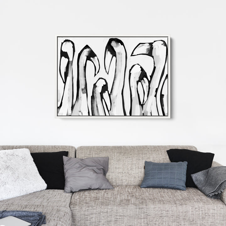 Black & White Flamingo Gathering - Jetty Home