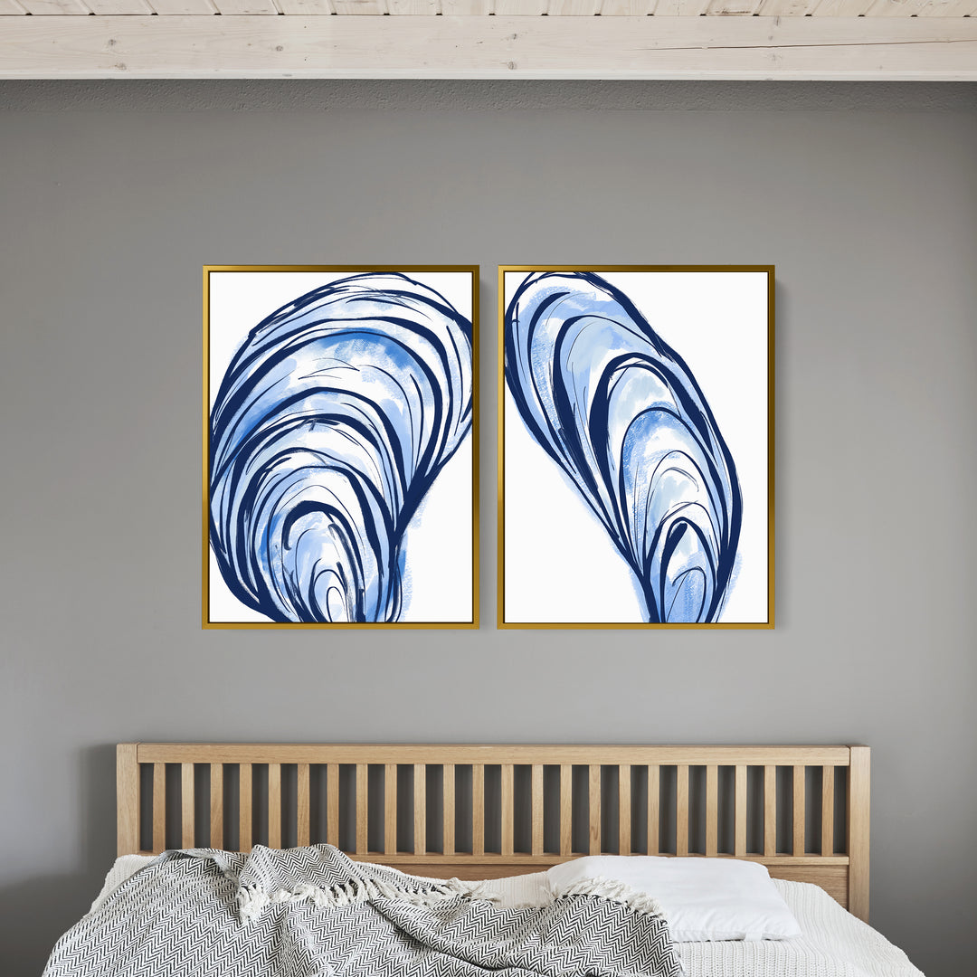 Blue Seashells Diptych - Set of 2 - Jetty Home