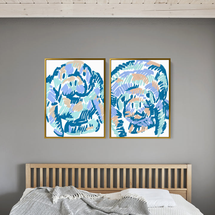 Mellow Manatees Diptych - Set of 2