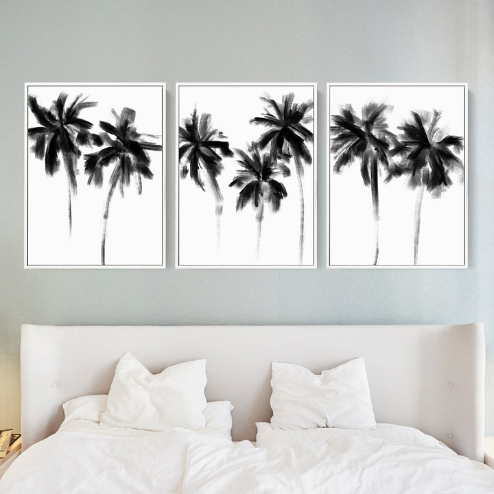 Black & White Minimalist Palms, No. 2 - Set of 3 - Jetty Home