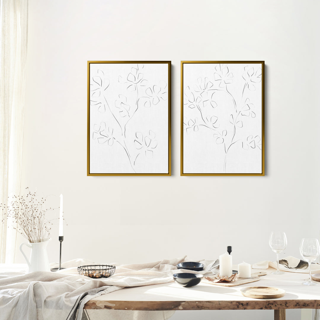 Minimalist Cherry Blossom Illustration - Set of 2