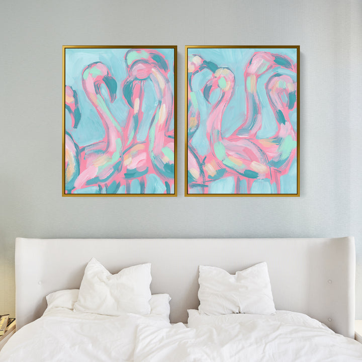 The Pink Flamingoes Diptych - Set of 2 - Jetty Home