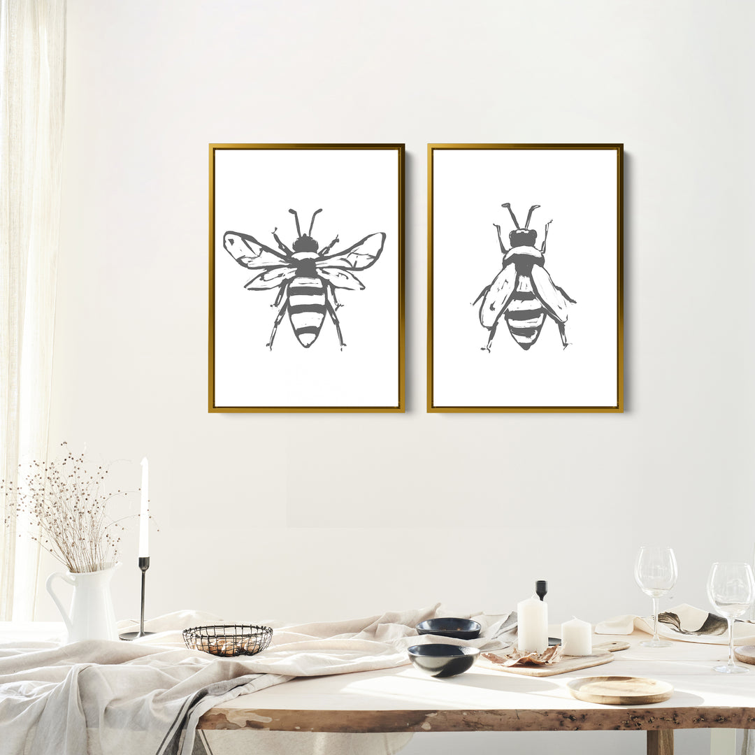 Bee Drawing - Set of 2 - Jetty Home