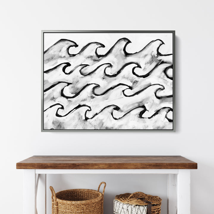 Black & White Roaring Seas - Jetty Home