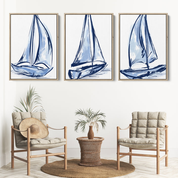 Sail Ahead Triptych - Set of 3 - Jetty Home