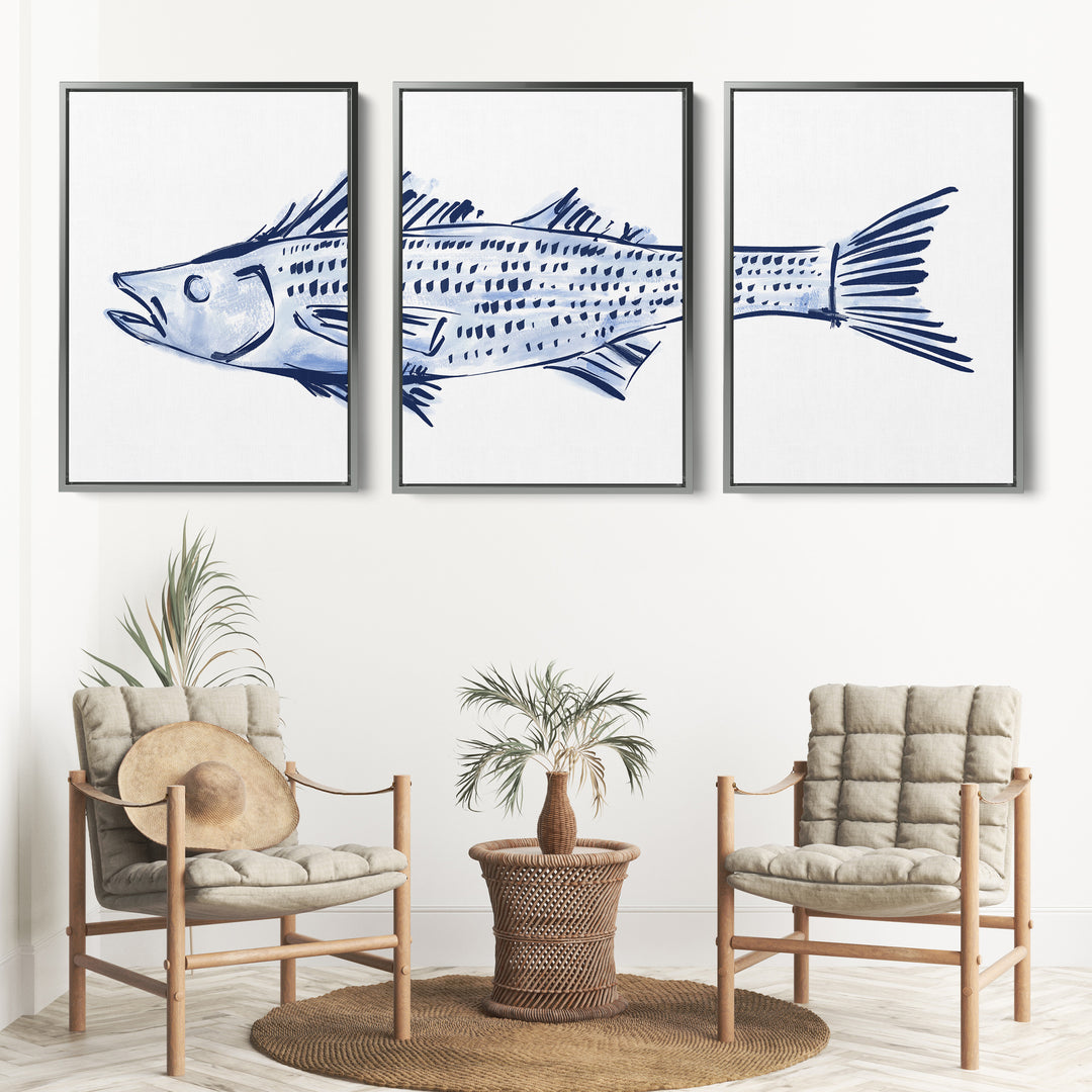 Striped Bass Triptych - Set of 3 - Jetty Home