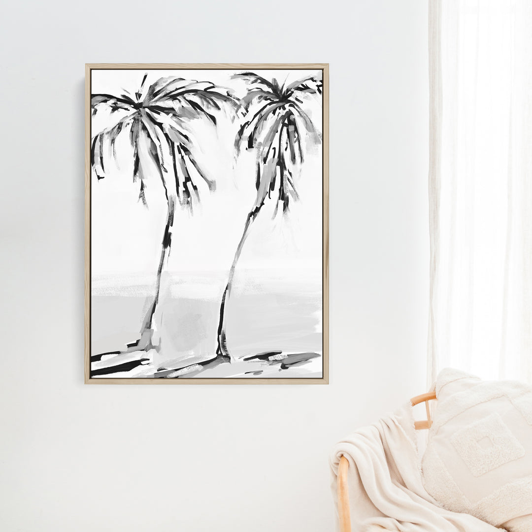 Black & White Leaning Palms - Jetty Home
