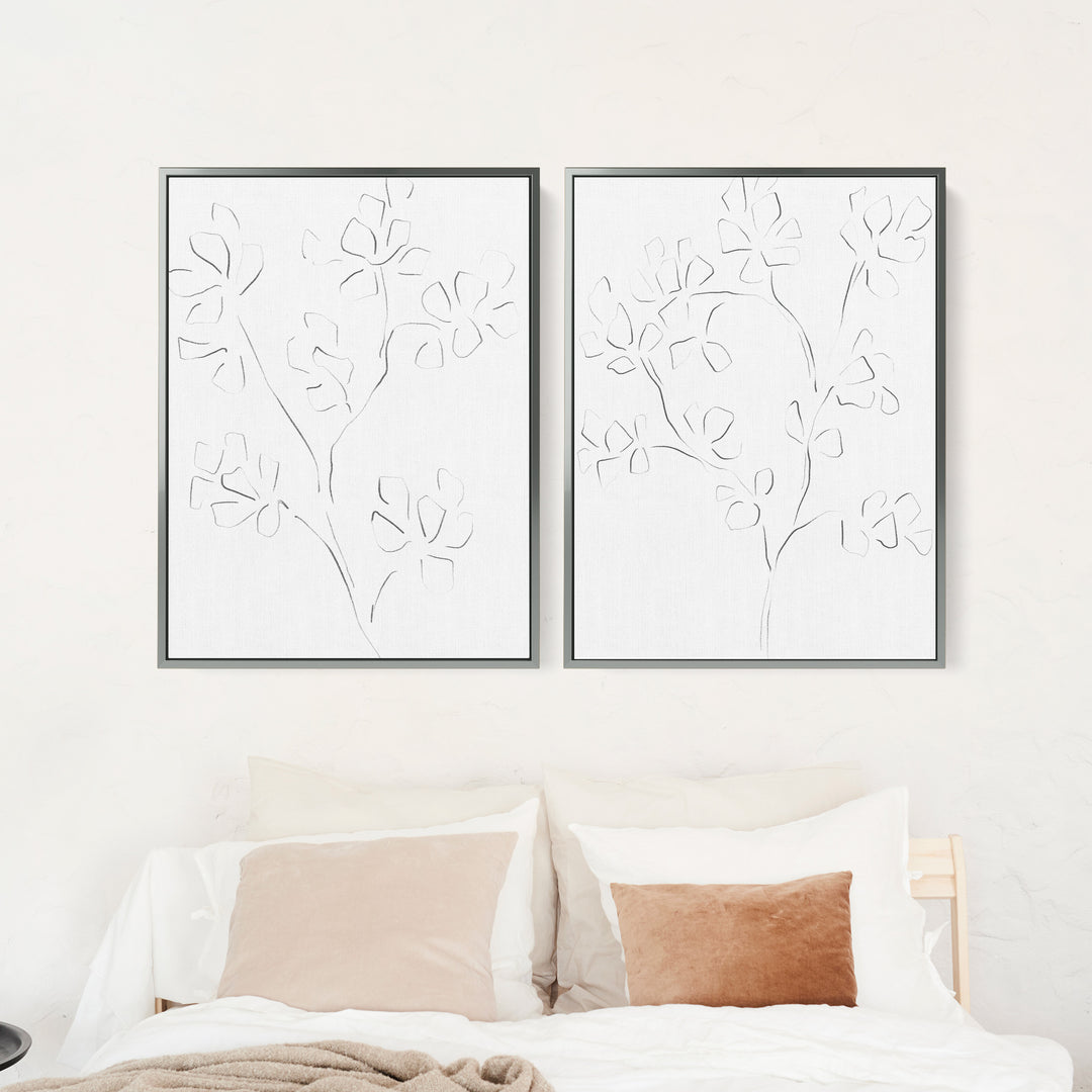 Minimalist Cherry Blossom Illustration - Set of 2