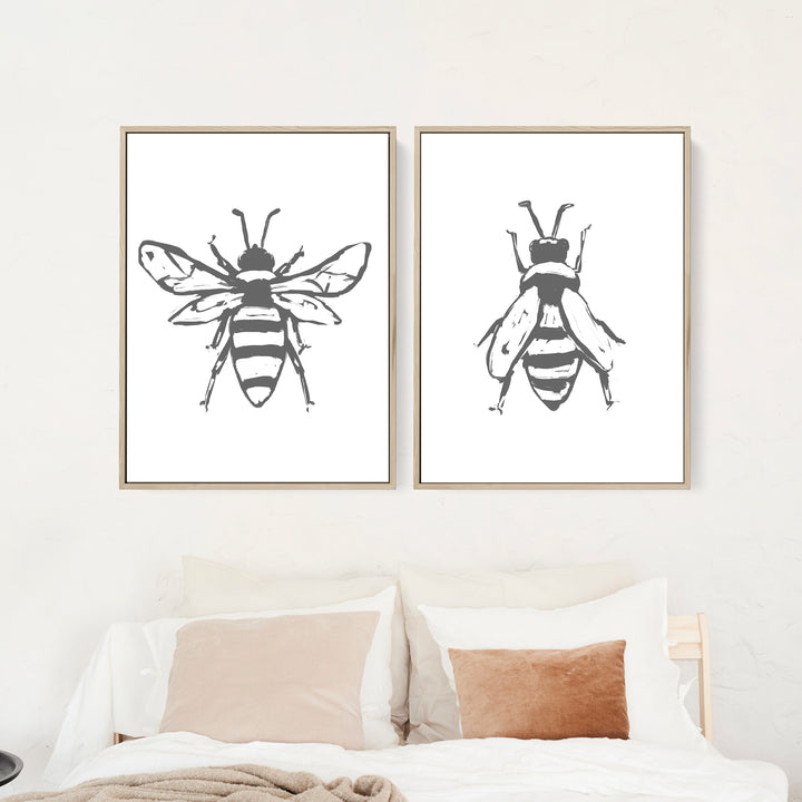 Bee Drawing - Set of 2 - Jetty Home