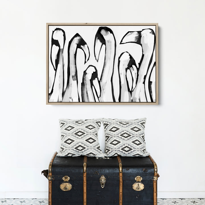 Black & White Flamingo Gathering - Jetty Home