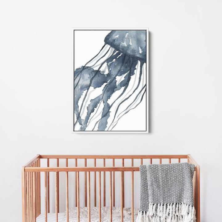 Blue Watercolor Jellyfish No. 1 - Jetty Home